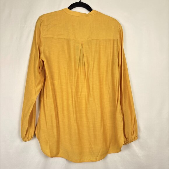NWT Jones New York Blouse Women’s Medium Mustard Yellow V-Neck Long Sleeve‎ - Picture 7 of 16